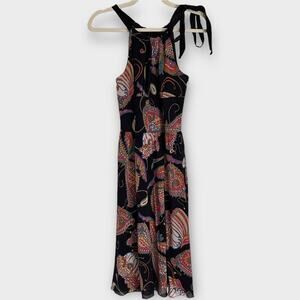 Trina Turk Halter Butterfly Print Silk Dress 6